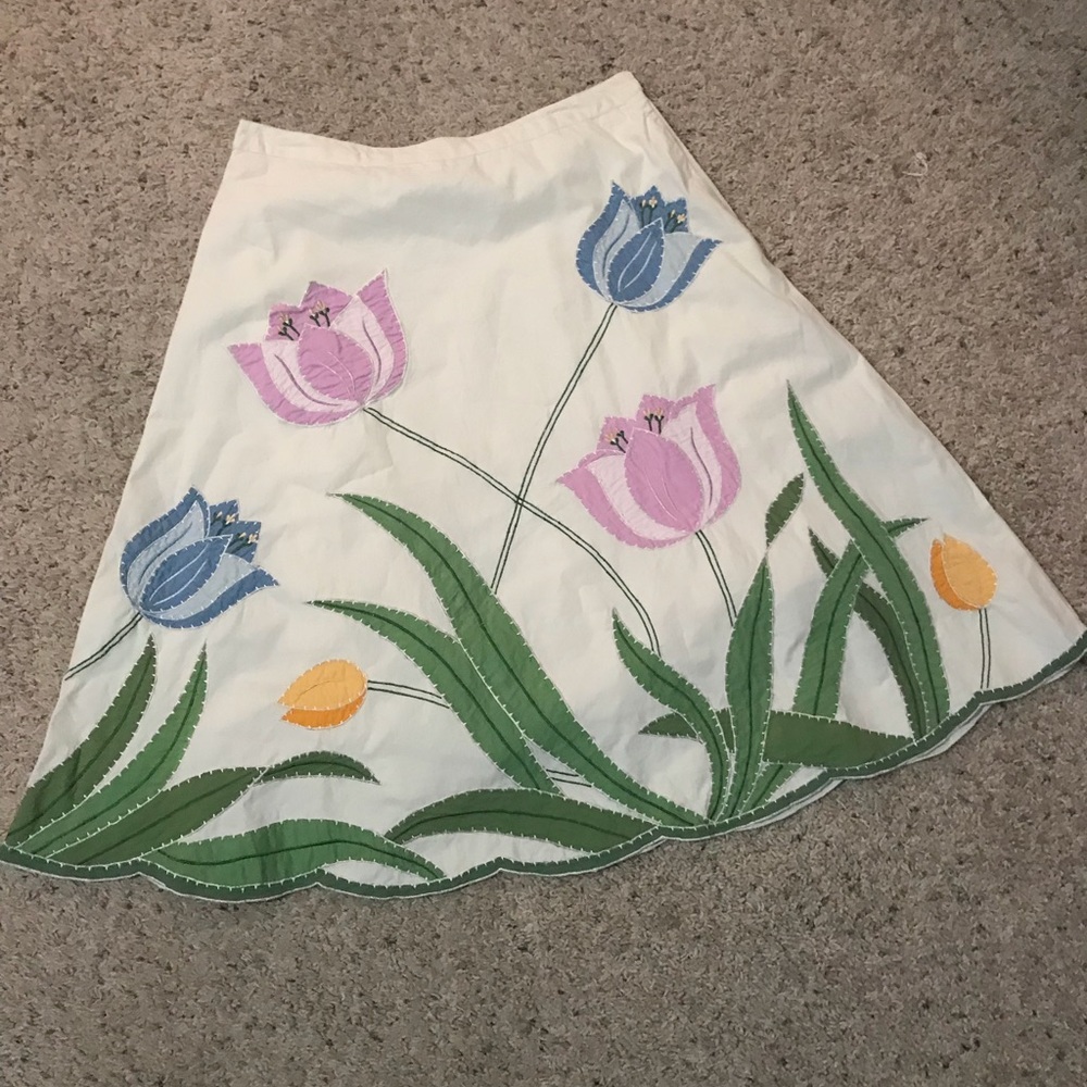 Anthropologie cream skirt made by elevenses